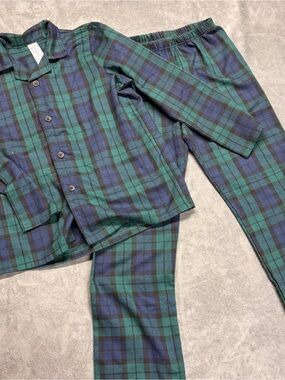 The Children's Place Green and Navy Plaid Kids Pajama Set